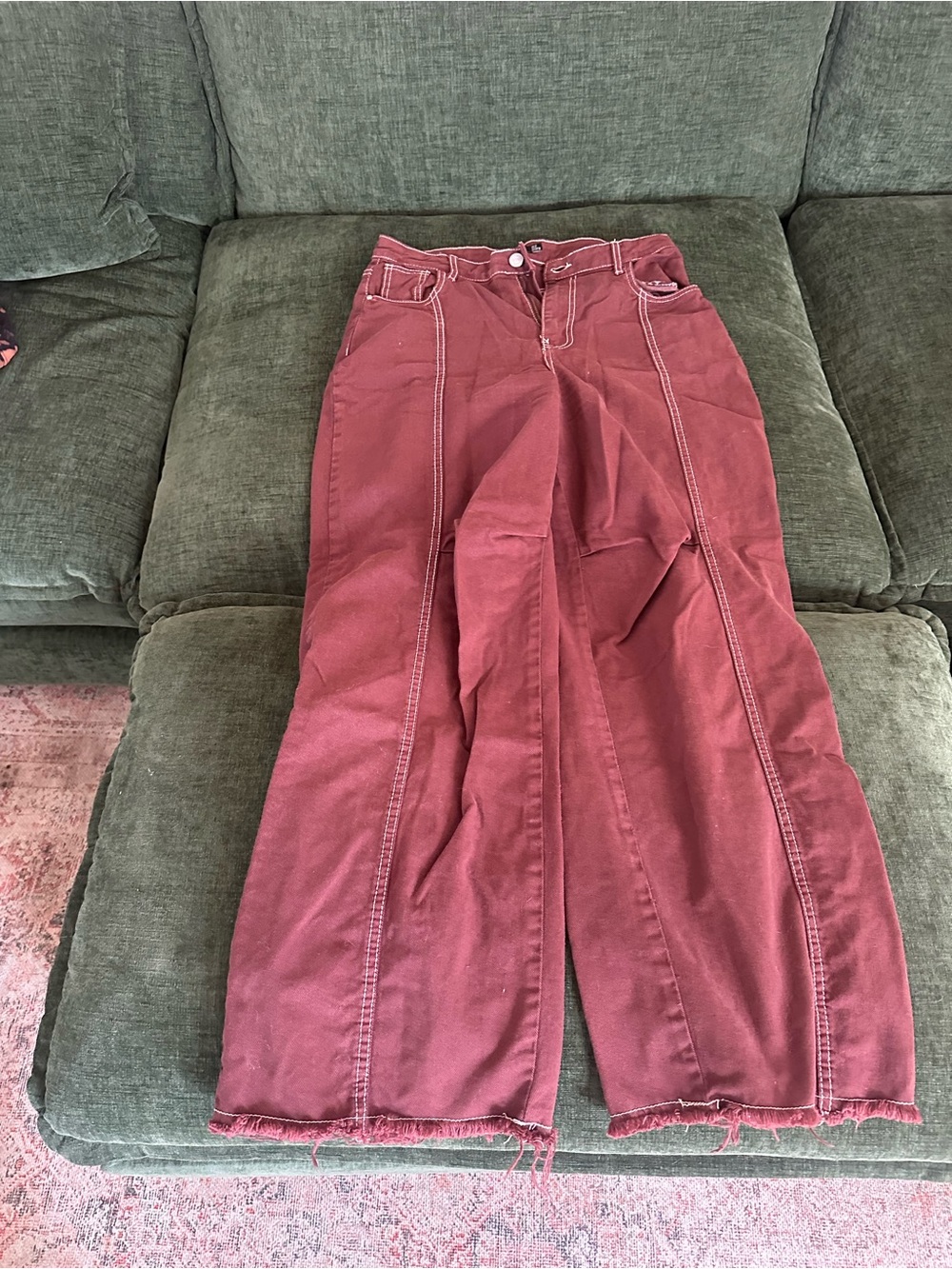 Boohoo Wide-Leg Jeans in Dusty Rose
